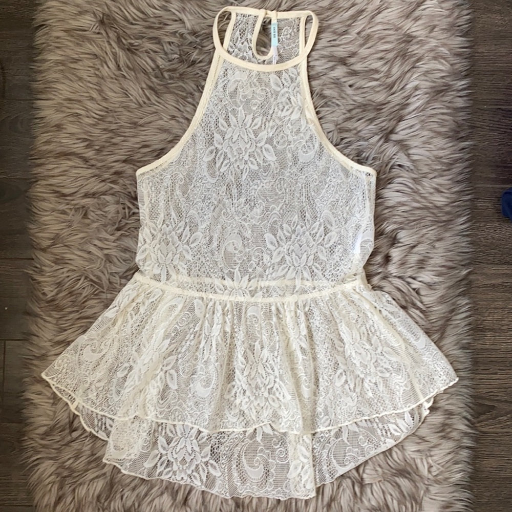 Kimchi Blue lace peplum top